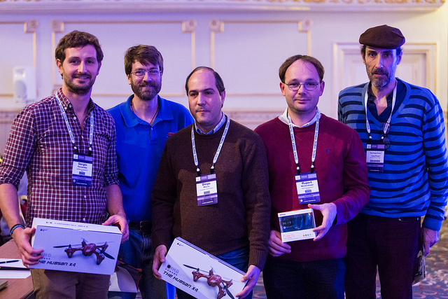 ApacheCon survey awards winners, sponsored by Red Had, together with Rich Bowen (ASF VP)